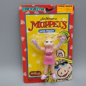 Muppets Miss Piggy Pink Exercise Bendable Figure Bendems Rubber Poseable 5 inch